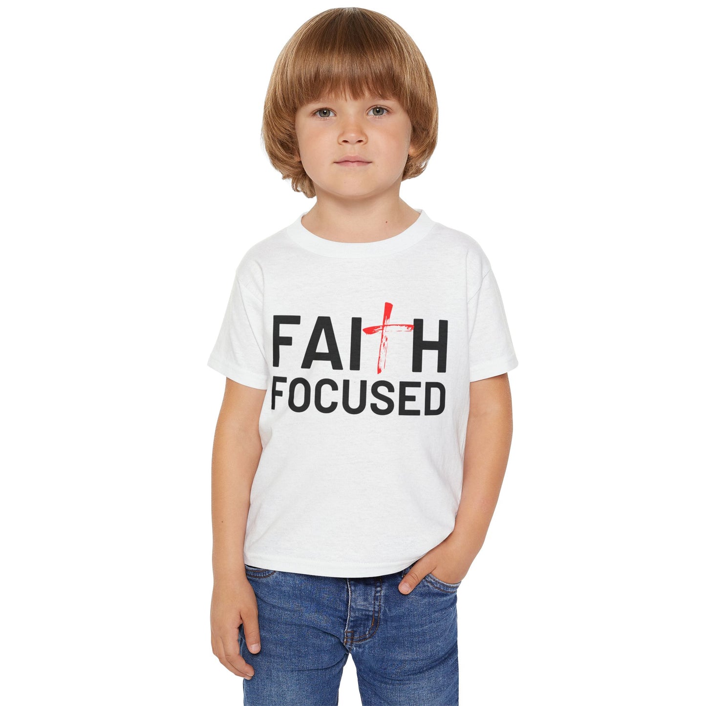 Faith Focused Toddler T-Shirt, Christian Kids Apparel, Baby Shower Gift, Youth Faith Shirt, Toddler Faith Tee