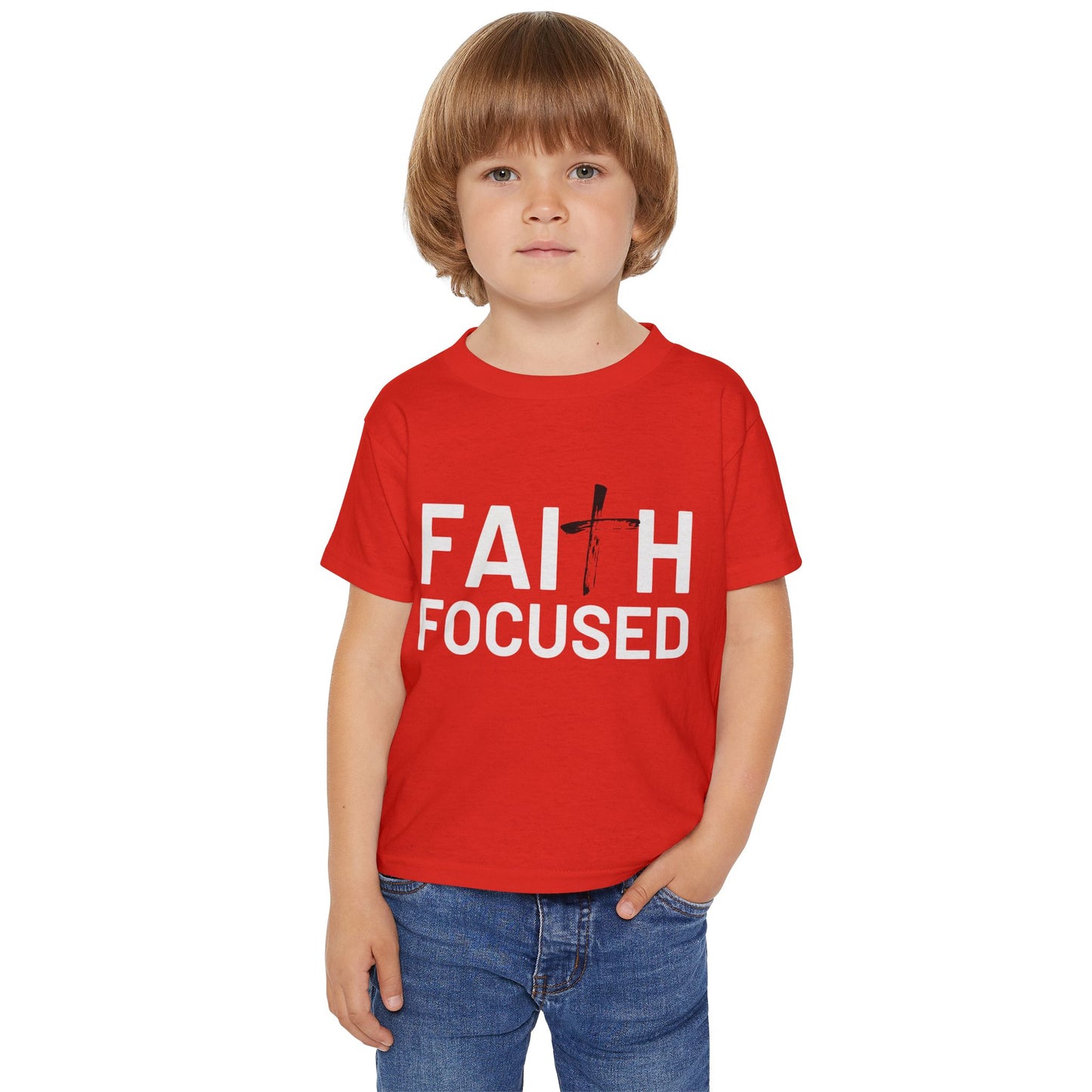 Faith Focused Toddler T-Shirt, Christian Kids Apparel, Baby Shower Gift, Youth Faith Shirt, Toddler Faith Tee