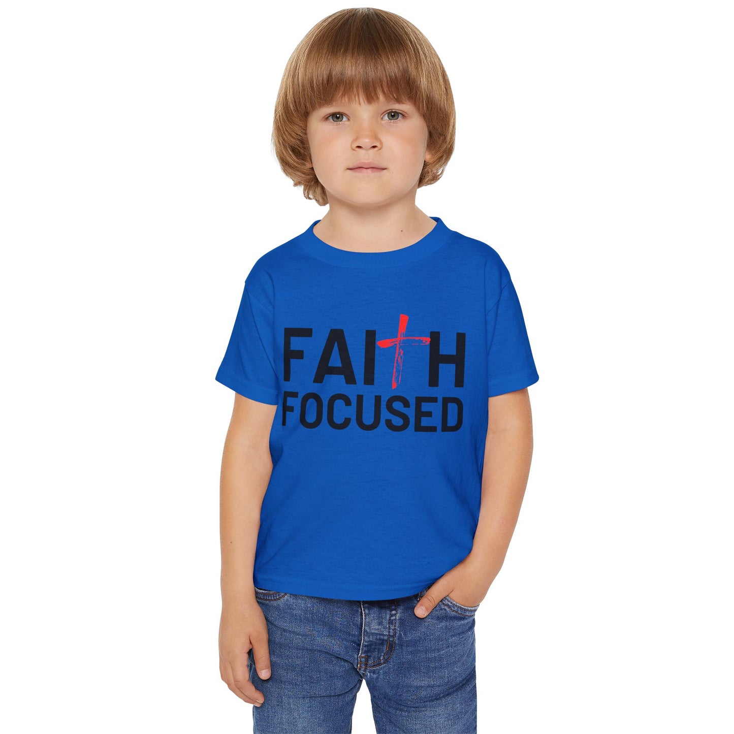 Faith Focused Toddler T-Shirt, Christian Kids Apparel, Baby Shower Gift, Youth Faith Shirt, Toddler Faith Tee