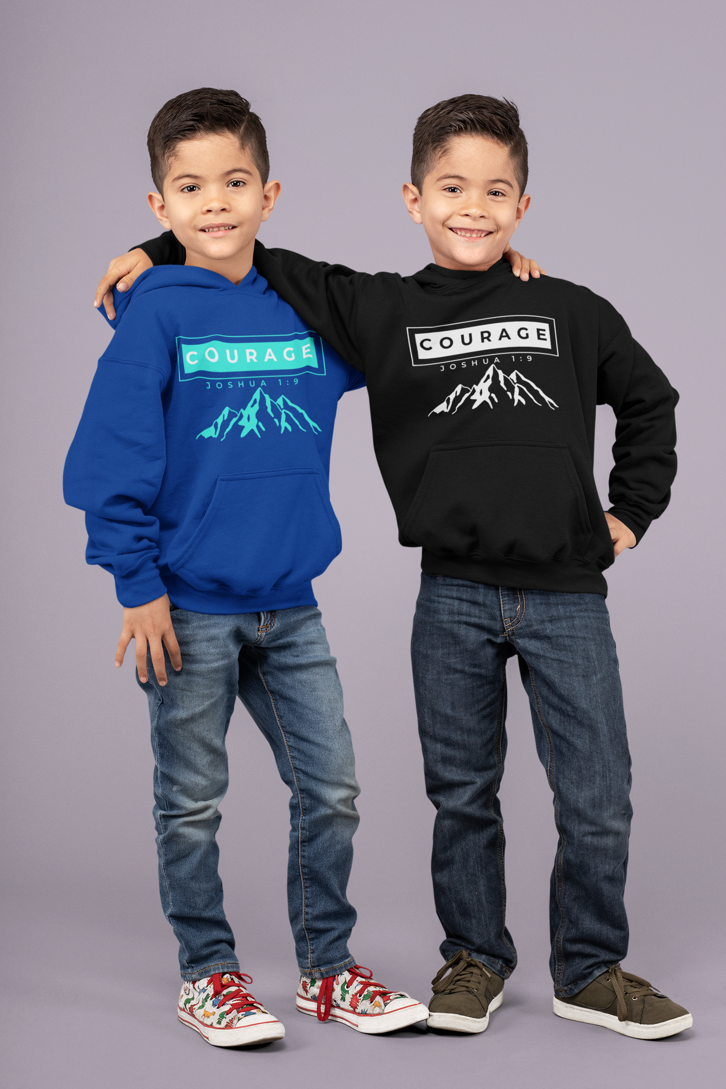 Courage Joshua 1:9 Kids Hoodie