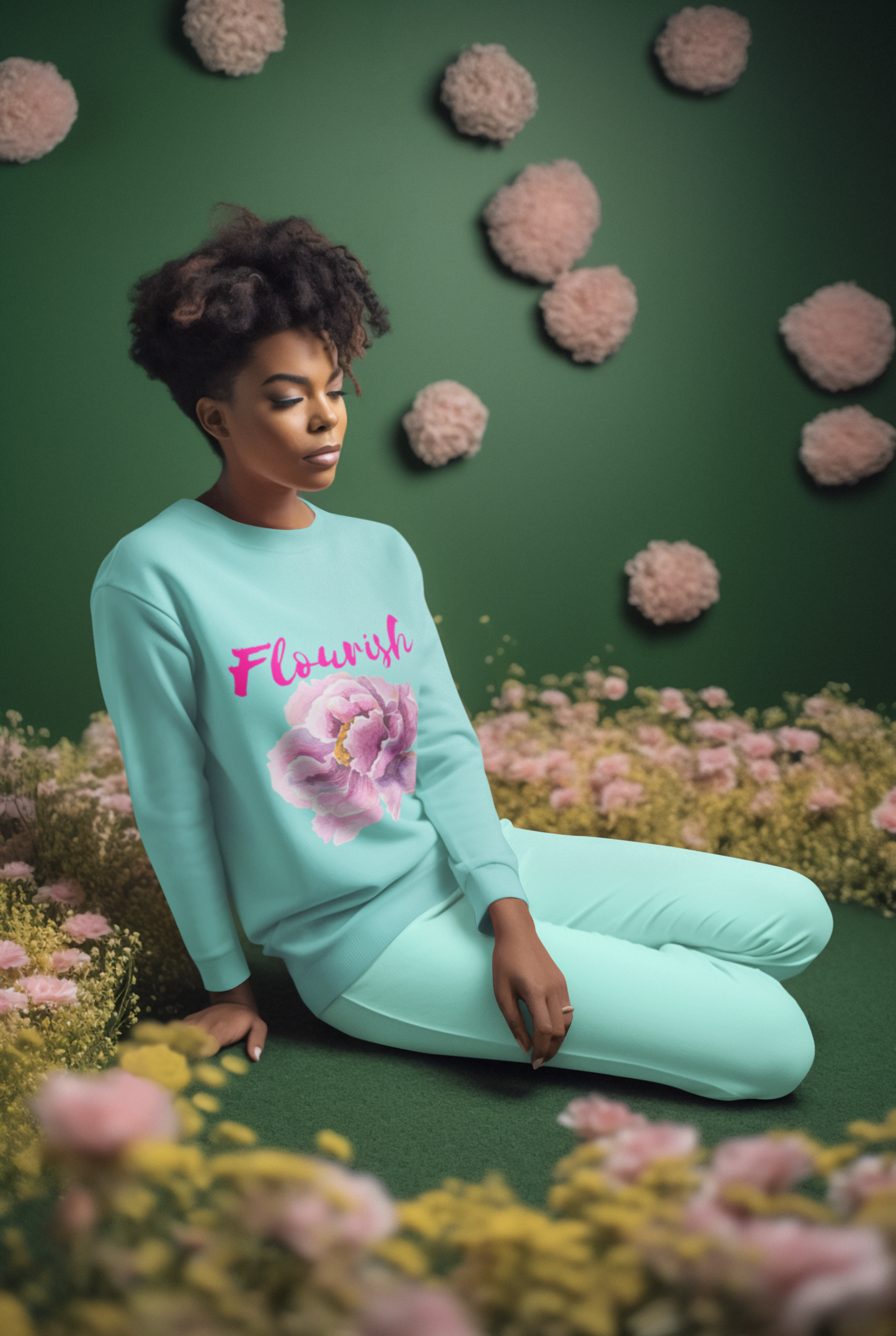 Flourish Slimfit Sweatshirt - Cozy and Inspirational