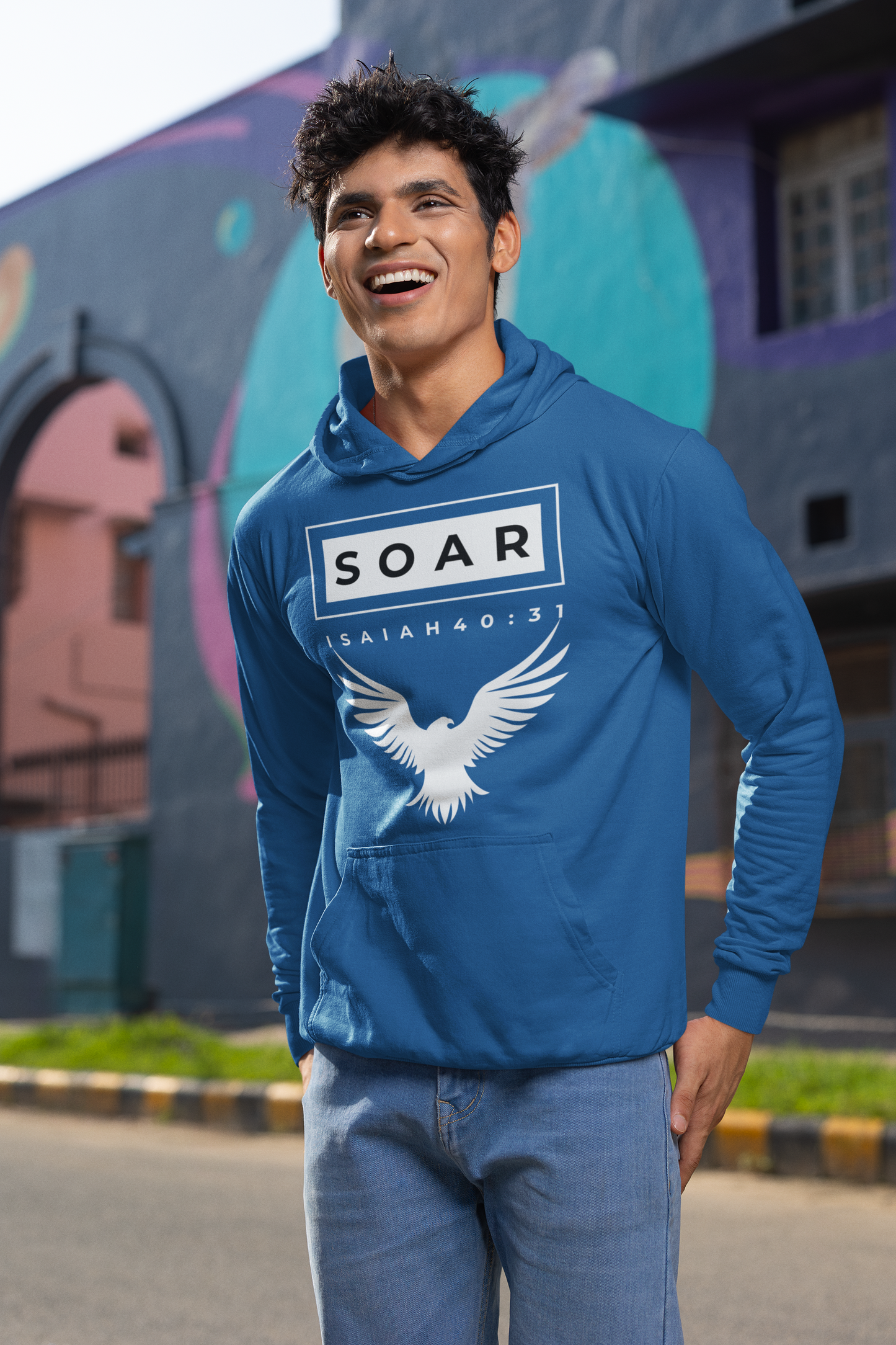 Soar Scripture Heavy Blend Hoodie - Isaiah 40:31