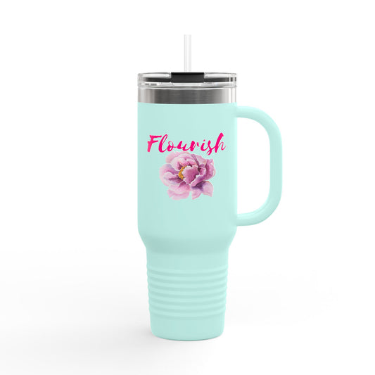 Flourish Tumbler with Handle 40 oz