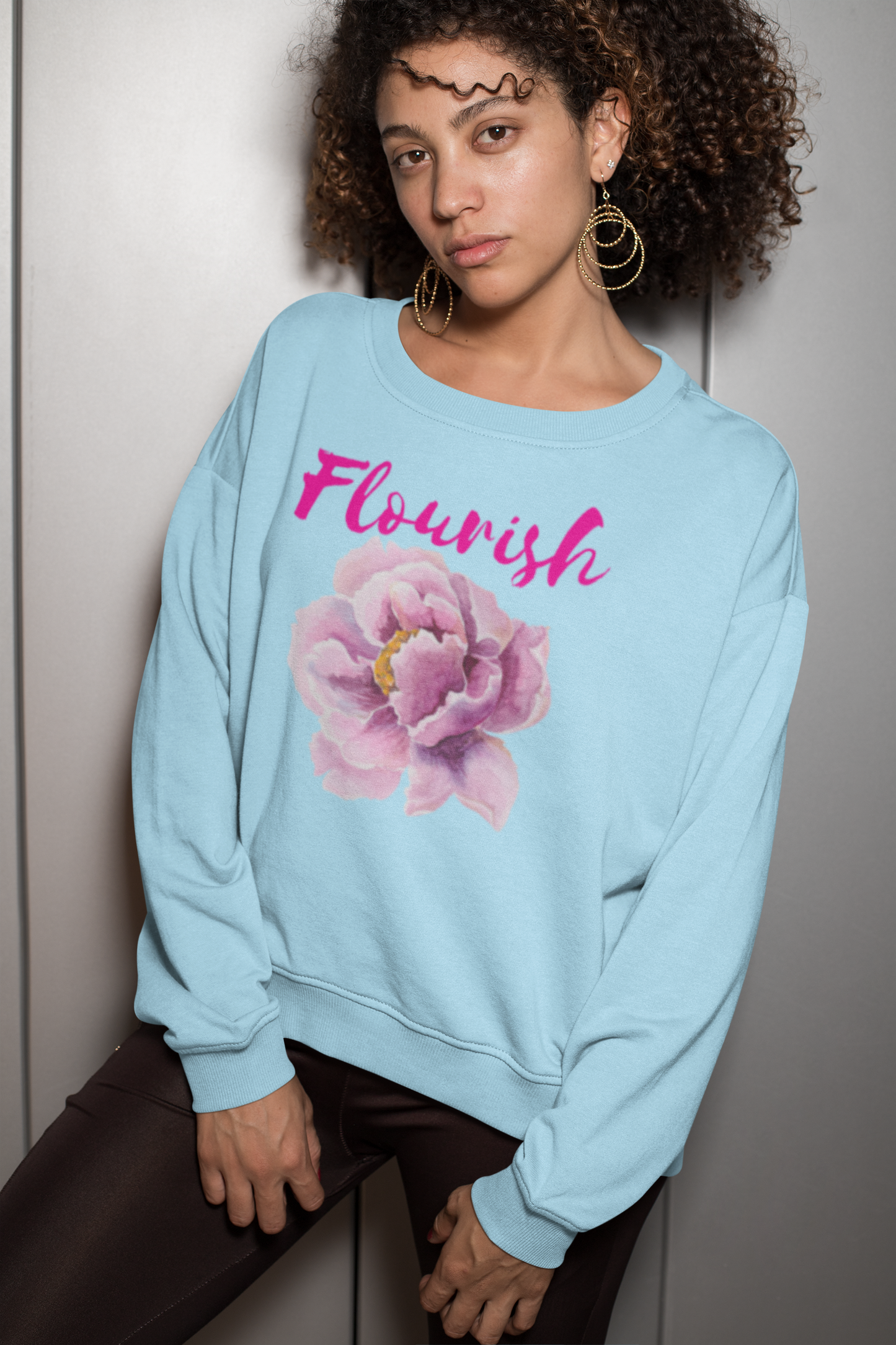 Flourish Slimfit Sweatshirt - Cozy and Inspirational