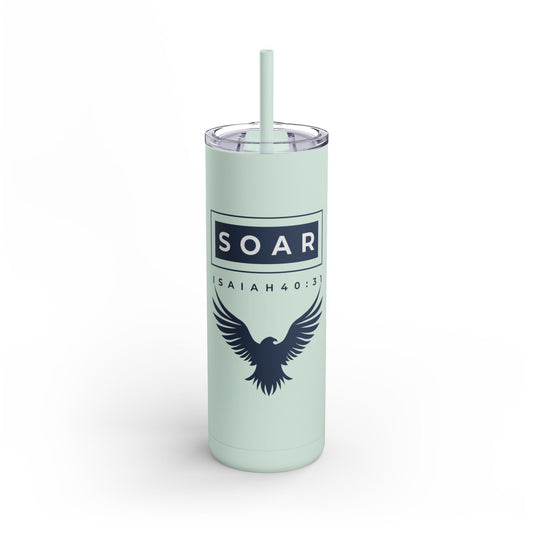 Soar Isaiah 40:31  20oz Skinny Matte Tumbler - Trendy Drinkware for Everyday Style